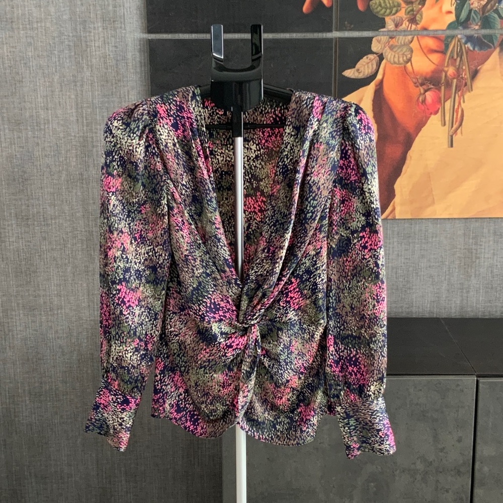 Tristan Pink and Navy Patterned Blouse M
